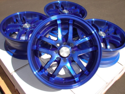 Rims on While You Drive With These 16 Inch Blue Automotive Rims 16  Wheels