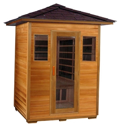 SaferWholesale 3 Person Outdoor Carbon Infrared Sauna (Red Cedar)