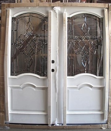 SaferWholesale Double White Paint Mahogany 6' Solid Wood Entry Door