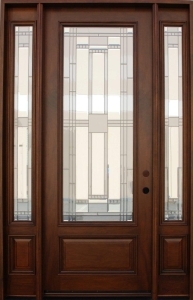 SaferWholesale Solid Wood Mahogany 8' Pre-Hung Full Light Exterior Door