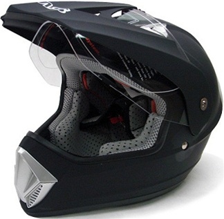 SaferWholesale Matte Black TMS Motocross Dual Sport Helmet (DOT Approved)