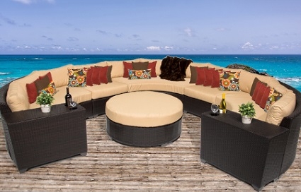 SaferWholesale 2015 Cabana 8 Piece Outdoor Wicker Patio Furniture Set