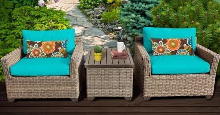 SaferWholesale 2015 Contemporary 3 Piece Outdoor Wicker Patio Furniture Set