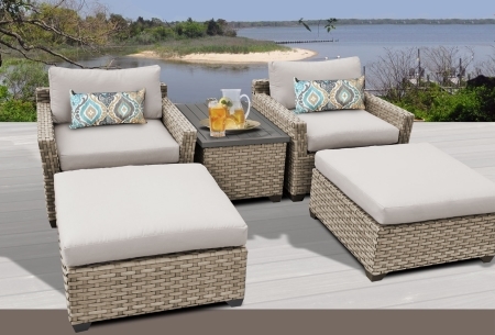 SaferWholesale 2015 Contemporary 5 Piece Outdoor Wicker Patio Furniture Set