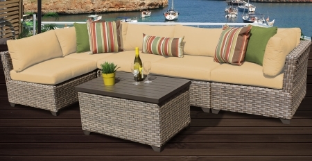 SaferWholesale 2015 Contemporary 6 Piece Outdoor Wicker Patio Furniture Set