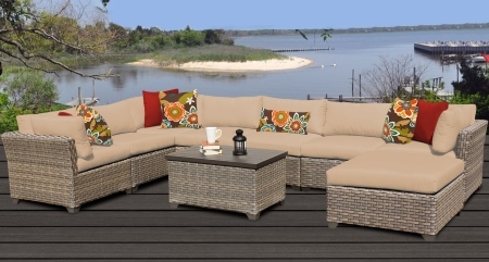 SaferWholesale 2015 Contemporary 9 Piece Outdoor Wicker Patio Furniture Set
