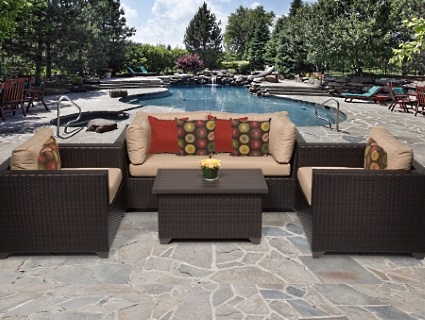 SaferWholesale 2015 Premium 5 Piece Outdoor Wicker Patio Furniture Set