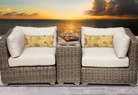 SaferWholesale 2015 Regal 3 Piece Outdoor Wicker Patio Furniture Set