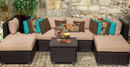 SaferWholesale 2015 Rustic 7 Piece Outdoor Wicker Patio Furniture Set