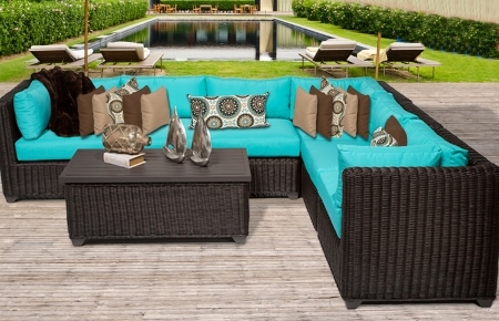 SaferWholesale 2015 Rustic 7 Piece Outdoor Wicker Patio Furniture Set