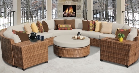 SaferWholesale 2015 Toscano 8 Piece Outdoor Wicker Patio Furniture Set