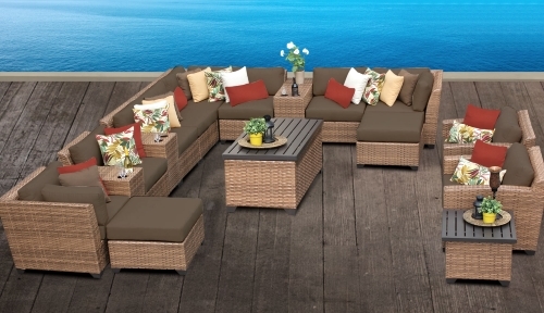 SaferWholesale 2015 Toscano 17 Piece Outdoor Wicker Patio Furniture Set