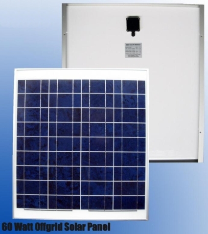 SaferWholesale 60 Watt Off Grid Solar Panel 12V Battery Charger