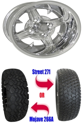SaferWholesale Wheel/Tire Combo Package with Lift Kit. Fits Club Car Precedent 04-Current.