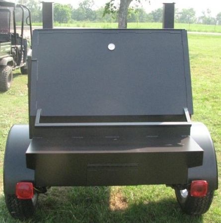 SaferWholesale 9' Custom BBQ Reverse Flow Barbecue Smoker With Trailer