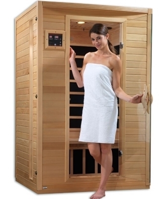 SaferWholesale 2 Person Sauna Carbon Far Infrared, Luxury Edition with 6 Carbon Tech Heaters & MP3 Hook Up