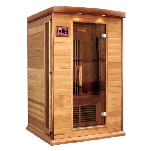 SaferWholesale 2 Person Sauna Carbon FAR Infrared Maxxus - Cedar - CD radio w/ FM and MP3 Auxiliary / SD and USB Connection