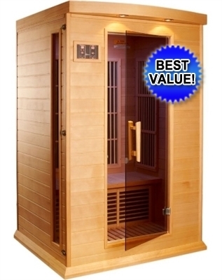 SaferWholesale 2 Person Sauna Carbon FAR Infrared Maxxus - Hemlock with CD Player & MP3 Hook Up