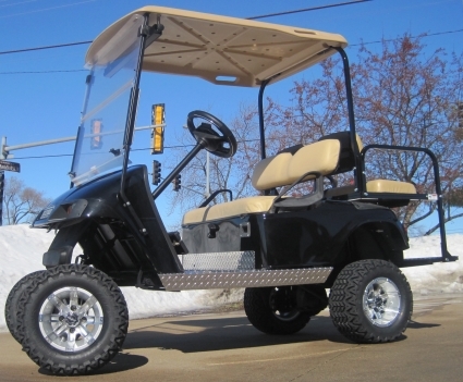 SaferWholesale EZ-GO Lifted Black 36 Volt Electric Golf Cart