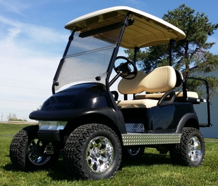 SaferWholesale 48v Black Lifted Electric Club Car Golf Cart