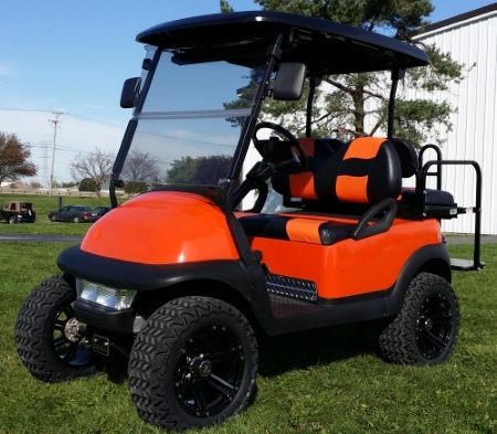 SaferWholesale 48v Orange Lifted Electric Club Car Golf Cart