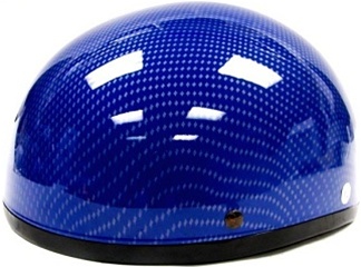 SaferWholesale Adult Blue Carbon Fiber Half Scooter Helmet (DOT Approved)