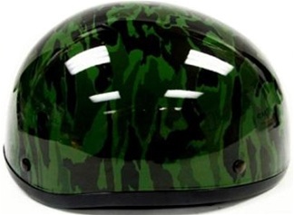 SaferWholesale Adult Military Green Camo Half Scooter Helmet (DOT Approved)