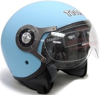 SaferWholesale Adult Matte Light Blue Pilot Style Open Face Helmet (DOT Approved)