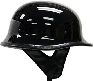 SaferWholesale German Gloss Black Motorcycle Cruiser Half Helmet (DOT Approved)