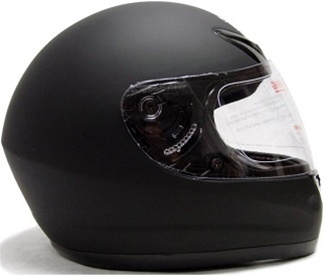 SaferWholesale Matte Solid Black TMS Full Face Motorcycle Helmet (DOT Approved)