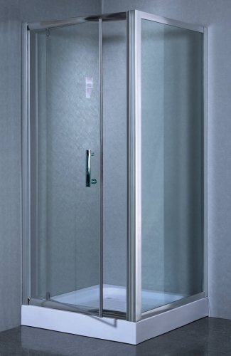 SaferWholesale Corner Shower Enclosure Partial Frame w/ Hinged Door & Aluminum Frame