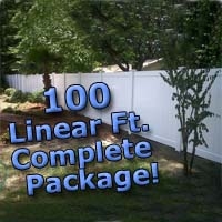 SaferWholesale 100 ft Complete Solid PVC Vinyl Privacy Fence 6' Wide Fencing Package