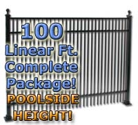 SaferWholesale 100 ft Complete Double Picket Residential Aluminum Fence 54