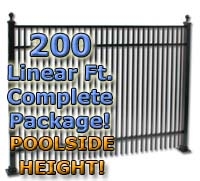SaferWholesale 200 ft Complete Double Picket Residential Aluminum Fence 54