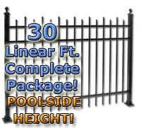 SaferWholesale 30 ft Complete Staggered Pickets Residential Aluminum Fence 54