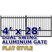 SaferWholesale 4' x 28' Residential Dual Aluminum Flat Style Driveway Gate