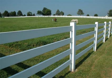 SaferWholesale 500 ft Complete Solid 4 Rail Ranch PVC Vinyl Fencing Package - Four Rail Fence