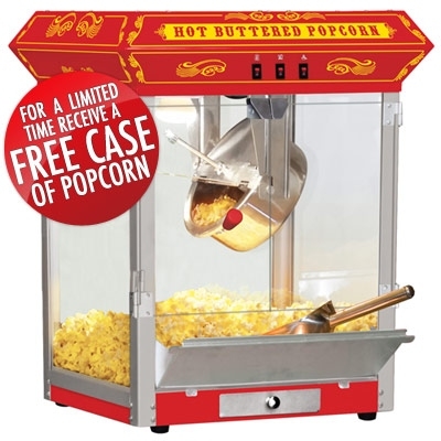 SaferWholesale Carnival Style 8oz Hot Oil Popcorn Machine (Red)