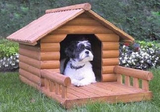SaferWholesale Large Log Style Dog House with Porch