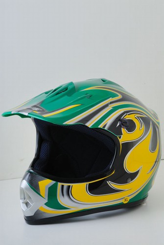 SaferWholesale Green MotoCross Helmet (DOT Approved) Kids or Adult)