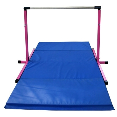 SaferWholesale 3'-5' Pink Adjustable Bar with Blue 8' Folding Mat