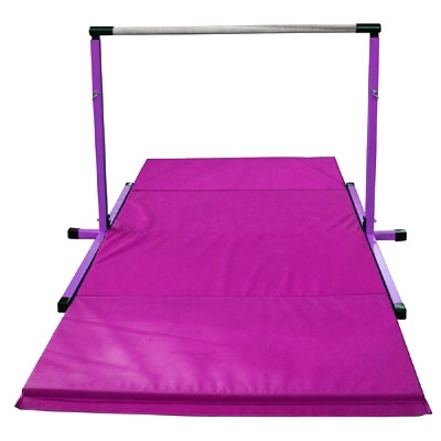SaferWholesale 3'-5' Purple Adjustable Bar with Pink 8' Folding Mat