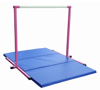 SaferWholesale 4' Pink Horizontal Bar with Blue 6' Folding Mat