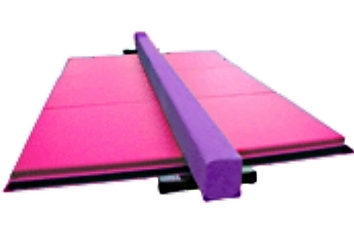 SaferWholesale Purple 8' Balance Beam with Pink 6' Folding Mat