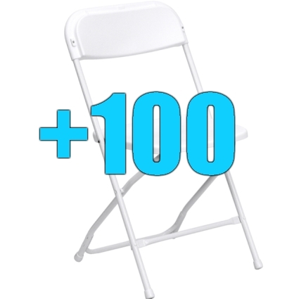 SaferWholesale Package of 100 White Steel Frame Folding Chairs