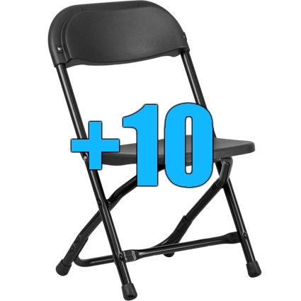 SaferWholesale Package of 10 Black Kid Sized Folding Chairs