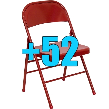 SaferWholesale Package of 52 Heavy Duty Red Metal Folding Chairs