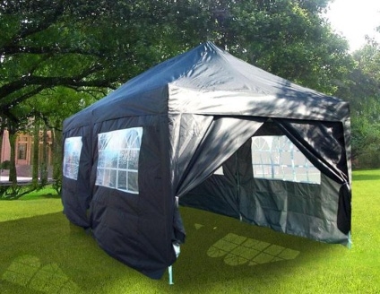 SaferWholesale Heavy Duty 10' x 20' Black EZ Pop Up Party Tent