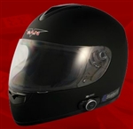 Adult Flat Black Full Face Motorcycle Helmet with Bluetooth (DOT Approved)