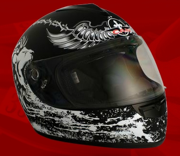 SaferWholesale Adult Crusader Black Full Face Motorcycle Helmet (DOT Approved)